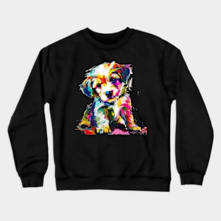 Puppy Colorful Pop Art Design Dog Lover Gift Idea Crewneck Sweatshirt